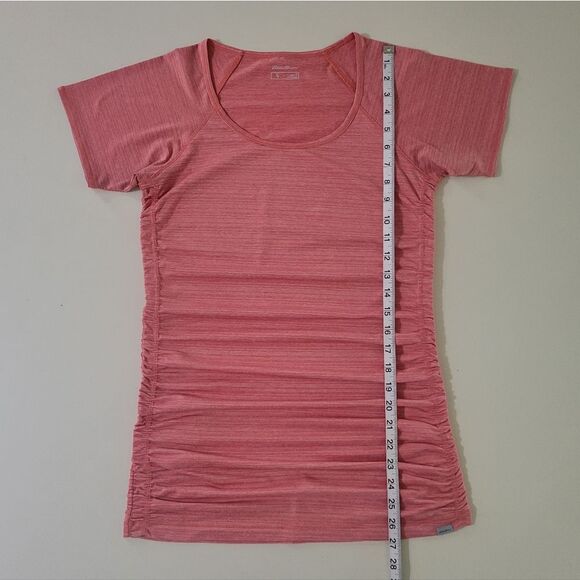 Eddie Bauer Heather Orange Trail Performance Rouched Short Sleeve Tee - Picture 4 of 12